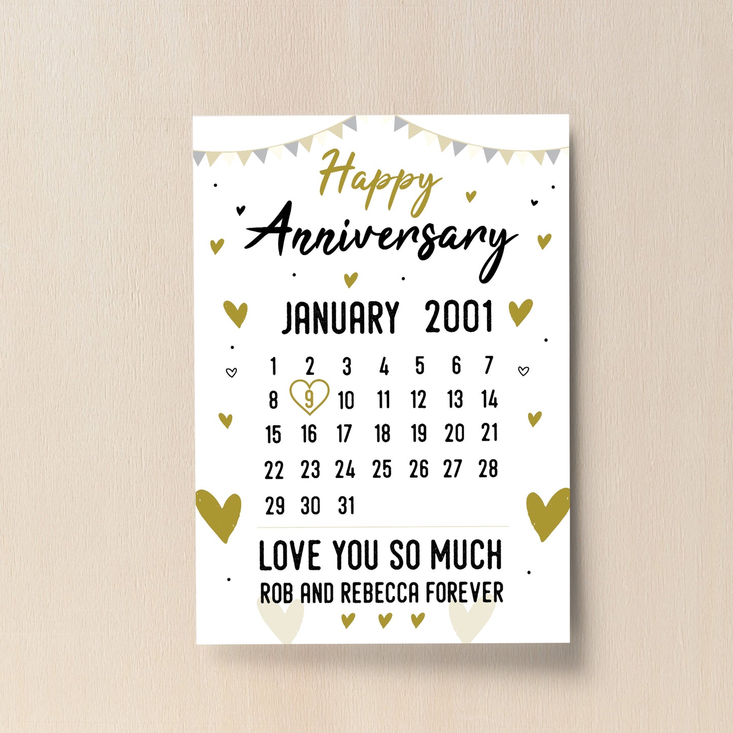 Anniversary Gift For Him Print Calender Anniversary Gift For Her