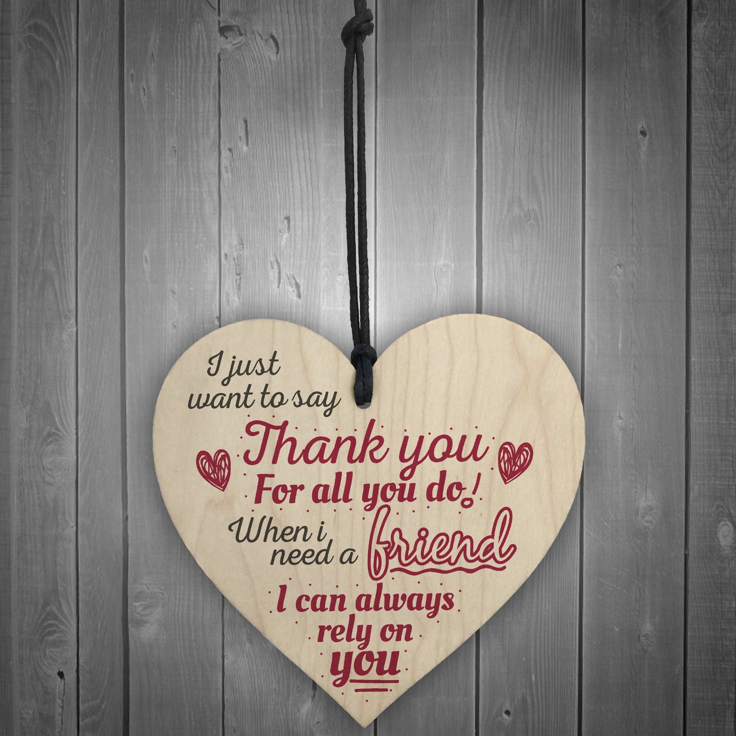 Best Friend Friendship Thank You Gifts Wooden Hanging Heart