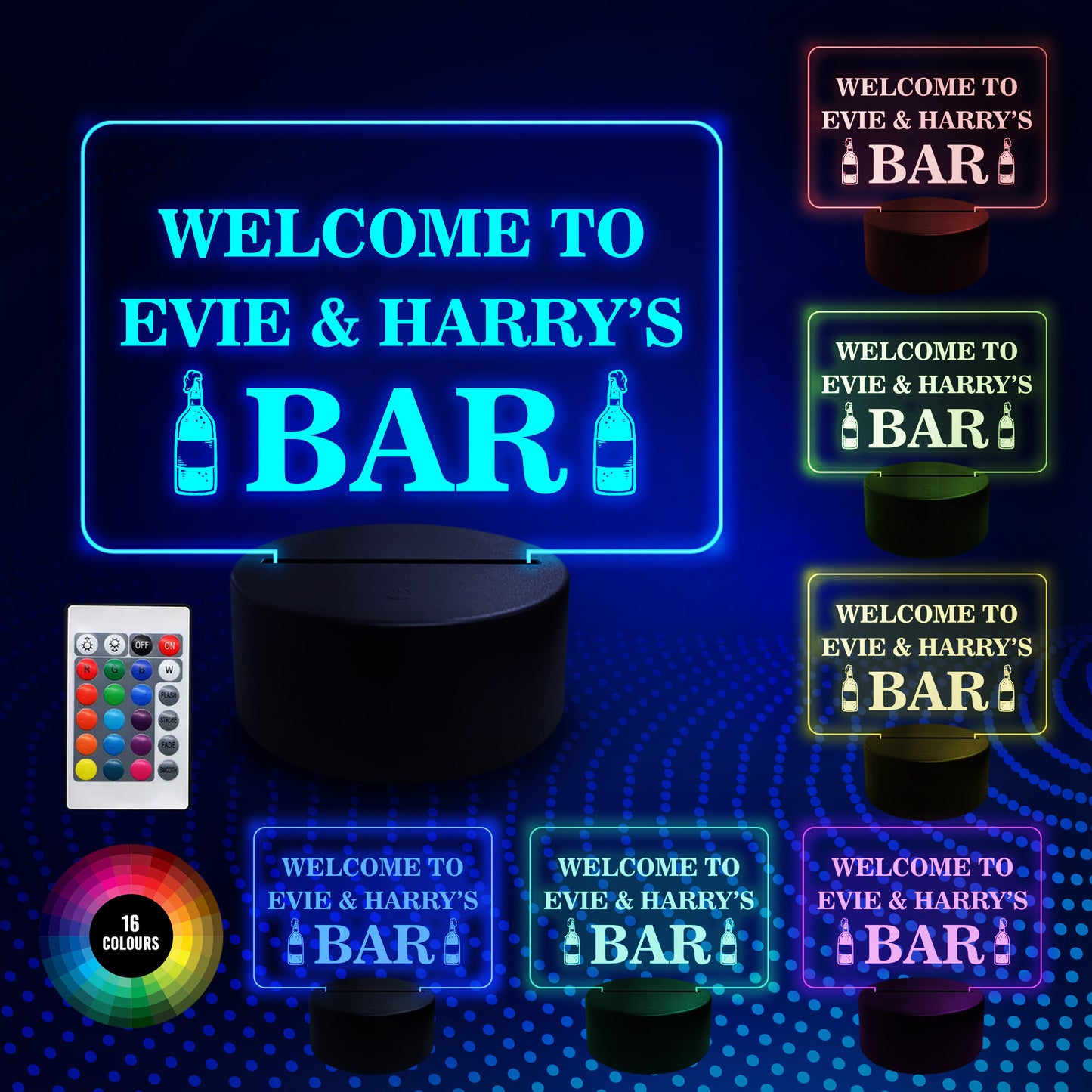 NEON BAR SIGN Personalised Pub Club Bar Sign Alcohol Beer Gift