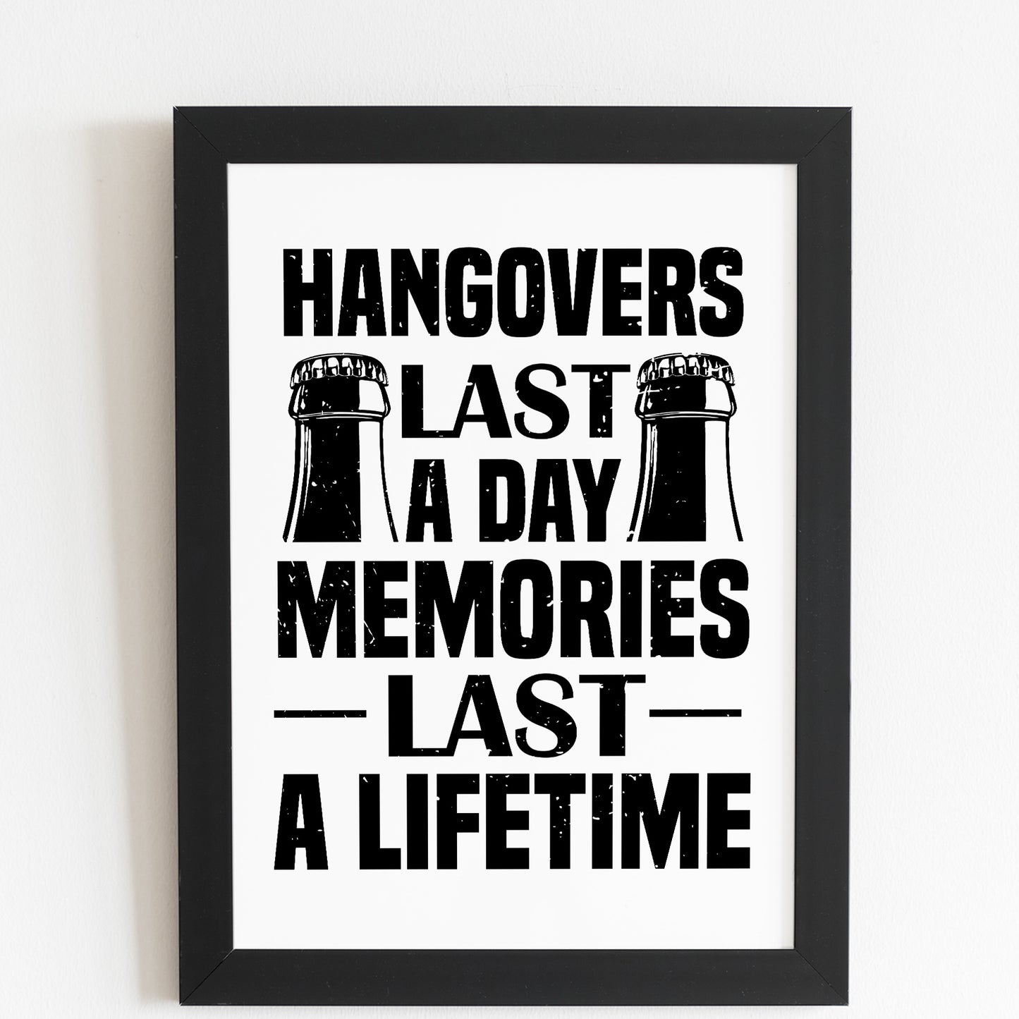 Funny Alcohol Sign Bar Signs For Home Man Cave FRAMED Print