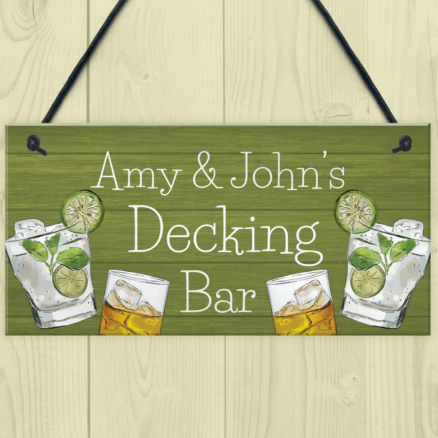 Personalised Decking Bar Sign For Garden Summerhouse Alcohol