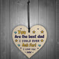 Best Dad Gift For Fathers Day Birthday Wood Heart Dad Gift