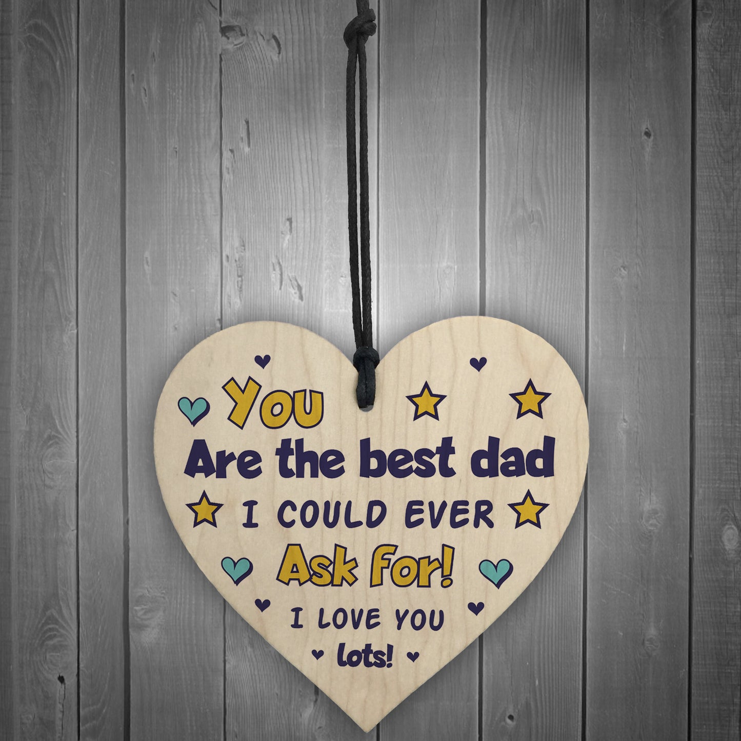 Best Dad Gift For Fathers Day Birthday Wood Heart Dad Gift
