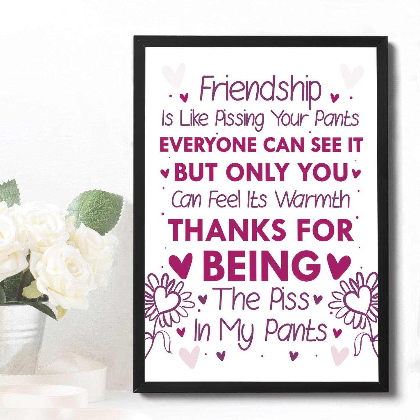 Best Friend Sign Friendship Gift Funny Print Thank You Birthday