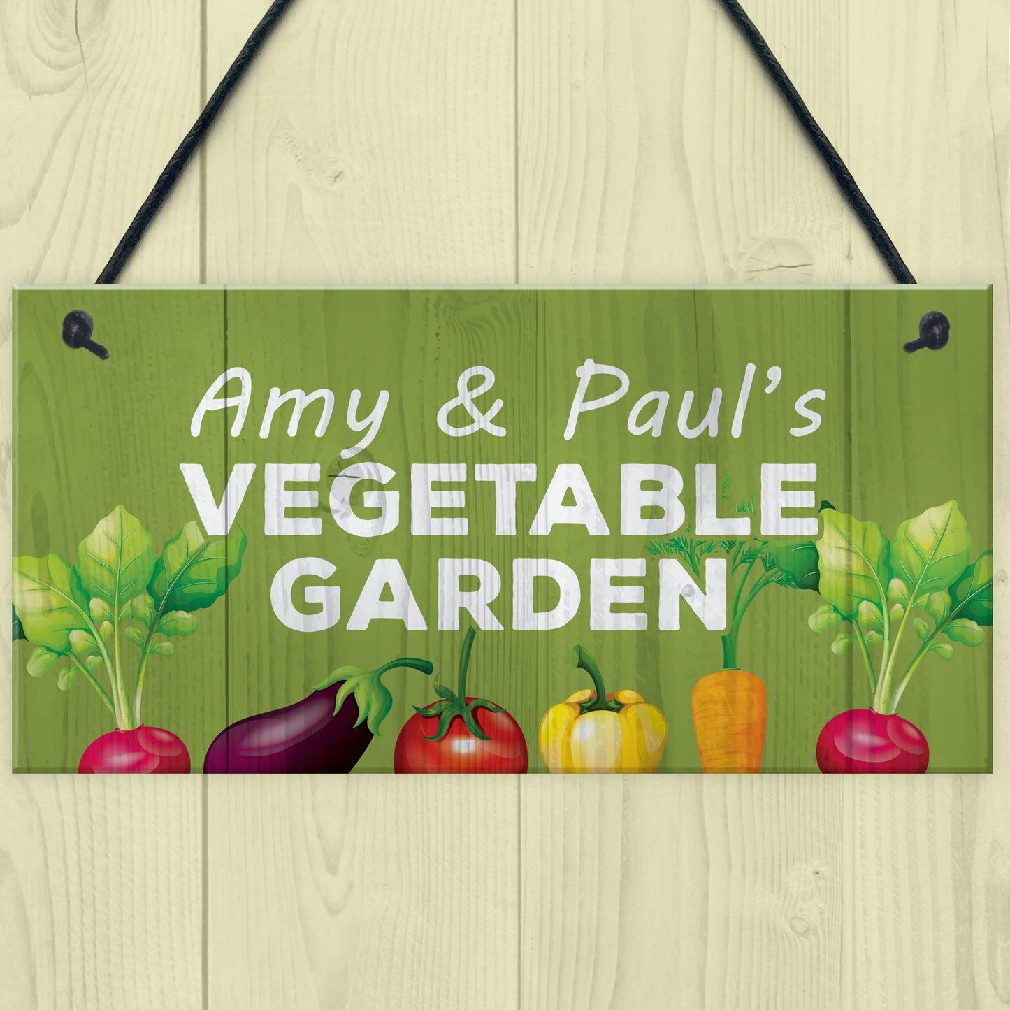 Vegetable Garden Personalised Hanging Allotment Greenhouse Sign