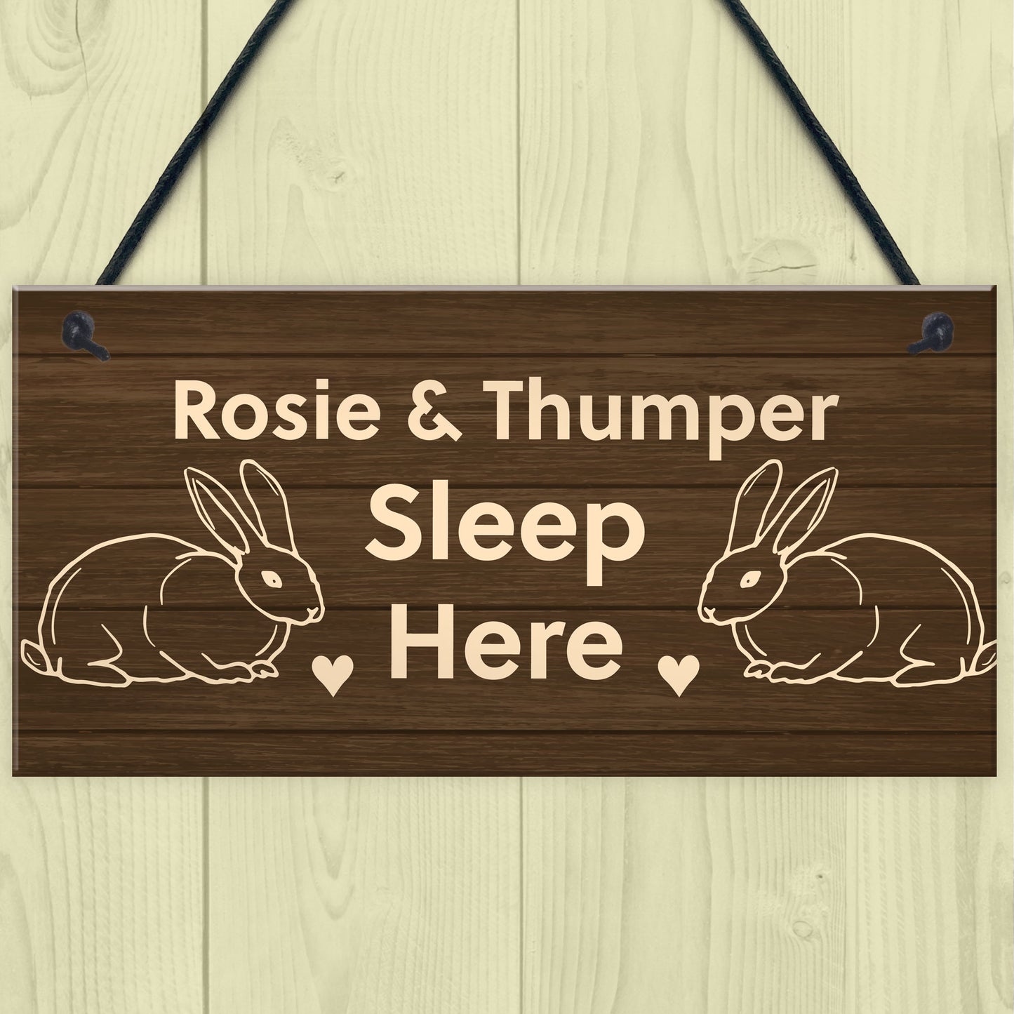 Personalised Rabbit Sign Hanging Garden Sign Hutch Sign