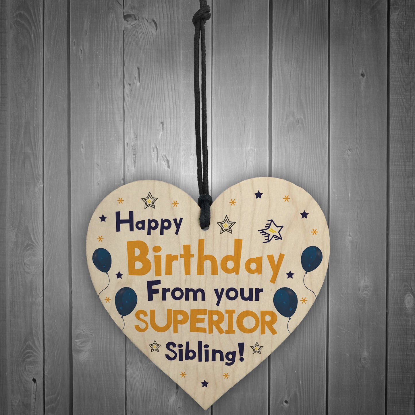 Funny Birthday Gift For Brother Sister Novelty Wood Heart Gifts