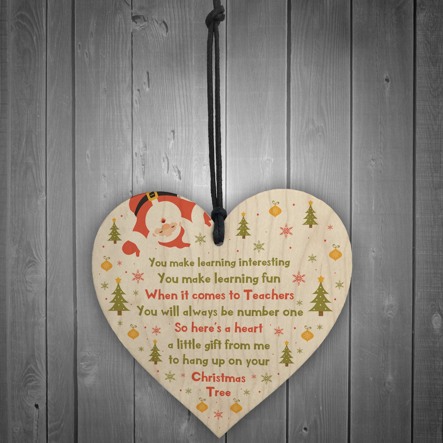 Handmade Teacher Gift Wooden Heart Thank You Leaving Gift
