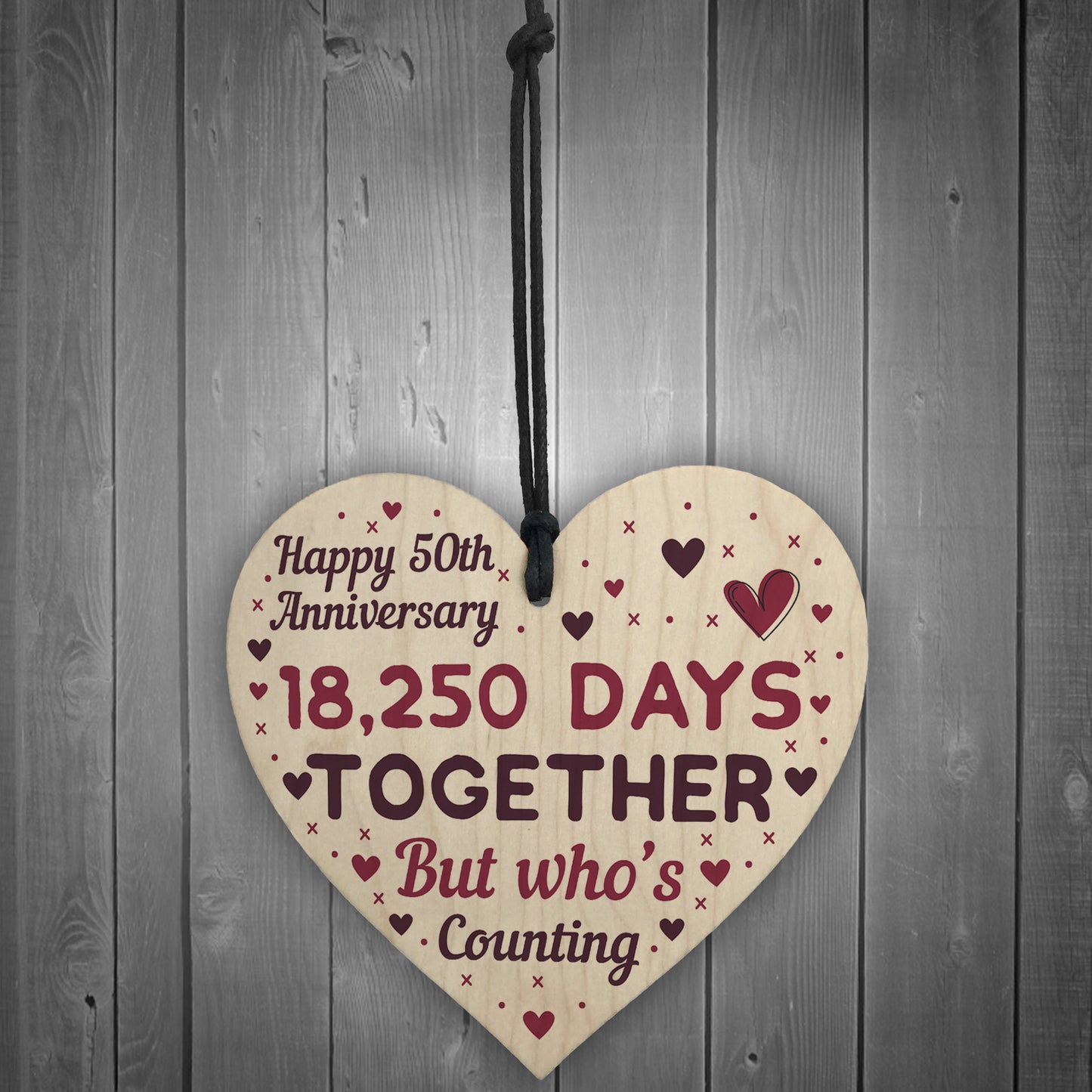 Handmade Wood Heart Gift To Celebrate 50th Wedding Anniversary