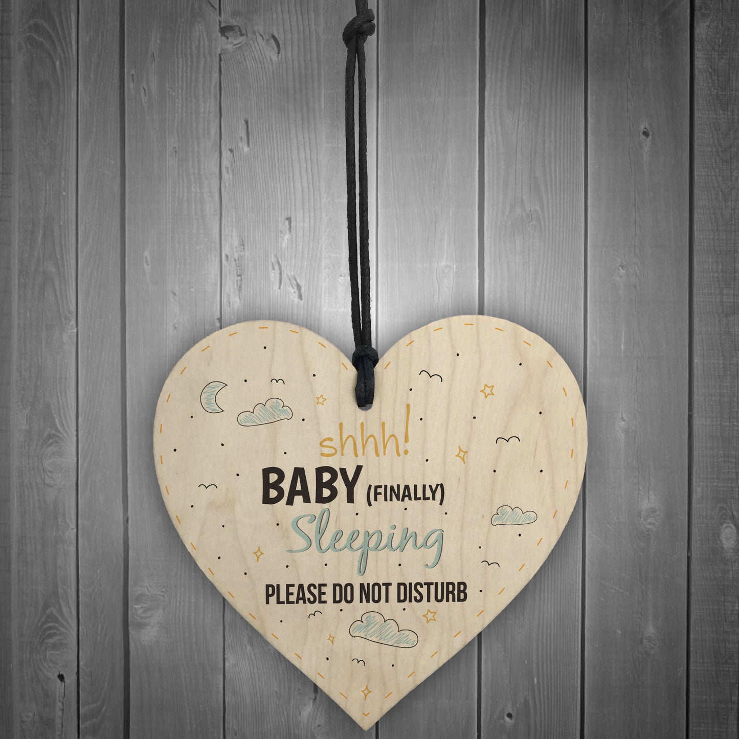 Baby Sleeping Hanging Heart Baby Son Daughter Bedroom Plaques