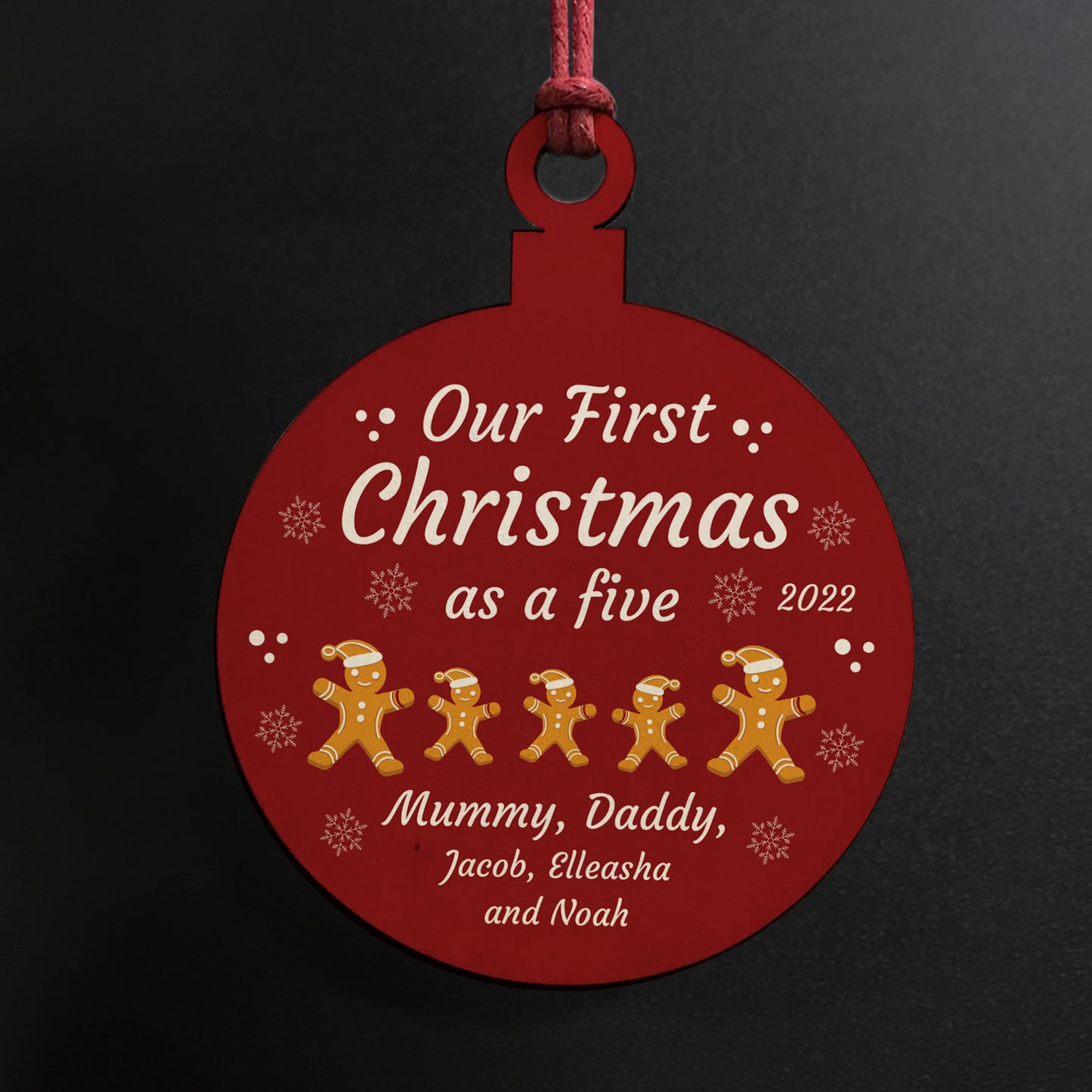 Christmas Bauble Personalised 1st Christmas As A Five Family