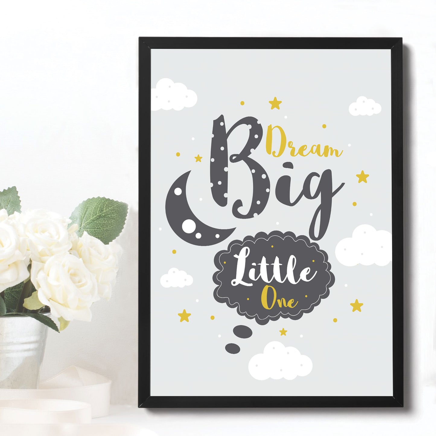 FRAMED Grey Nursery Print Boys Bedroom Sign Girls Bedroom Art