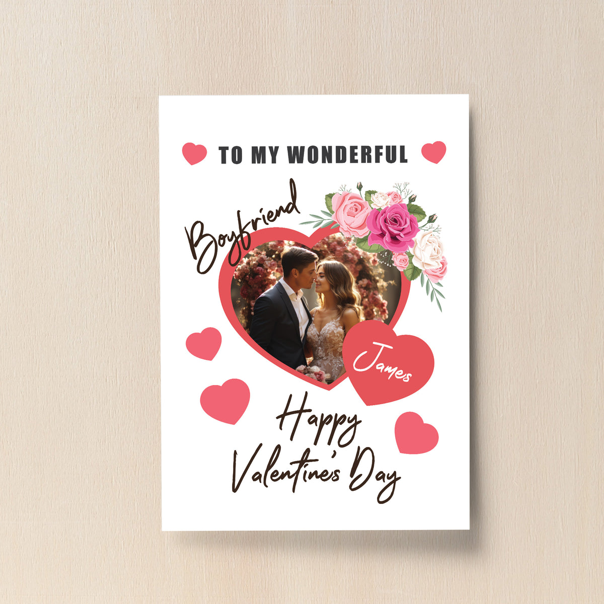 Valentines Day Gift For Boyfriend Personalised Print With Photo