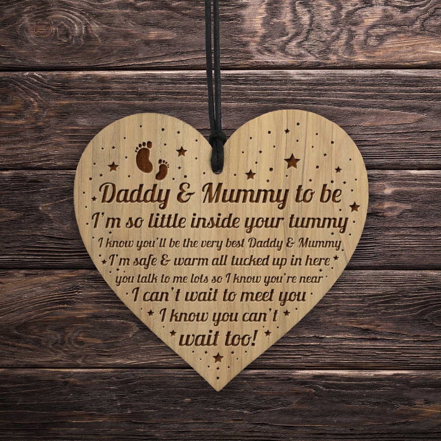 Daddy And Mummy To Be Gifts Engraved Heart From Bump Baby Gift