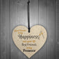 Best Friend Prosecco Friendship Birthday Wooden Heart Alcohol