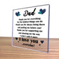 THANK YOU Gift For Dad Daddy Birthday Fathers Day Plaque