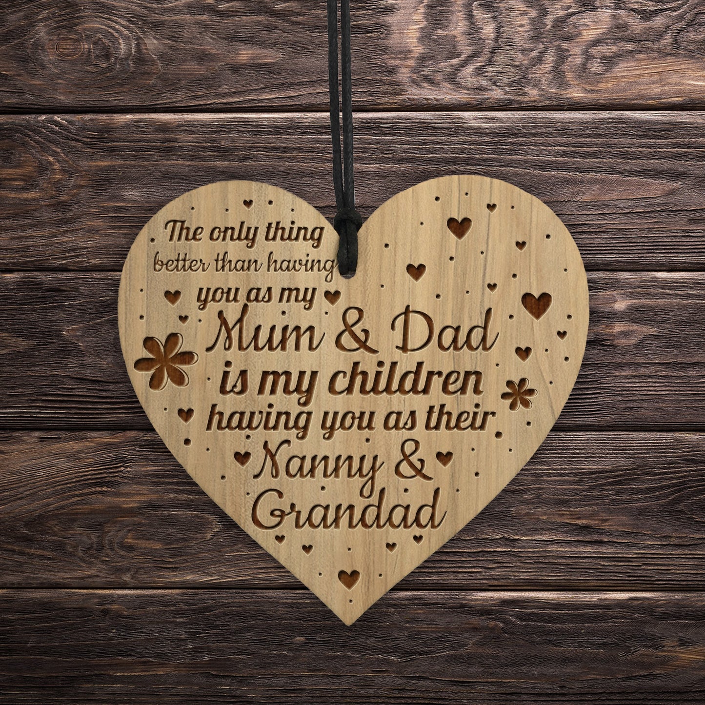 Mum And Dad Gift From Daughter Engraved Heart Christmas Gift