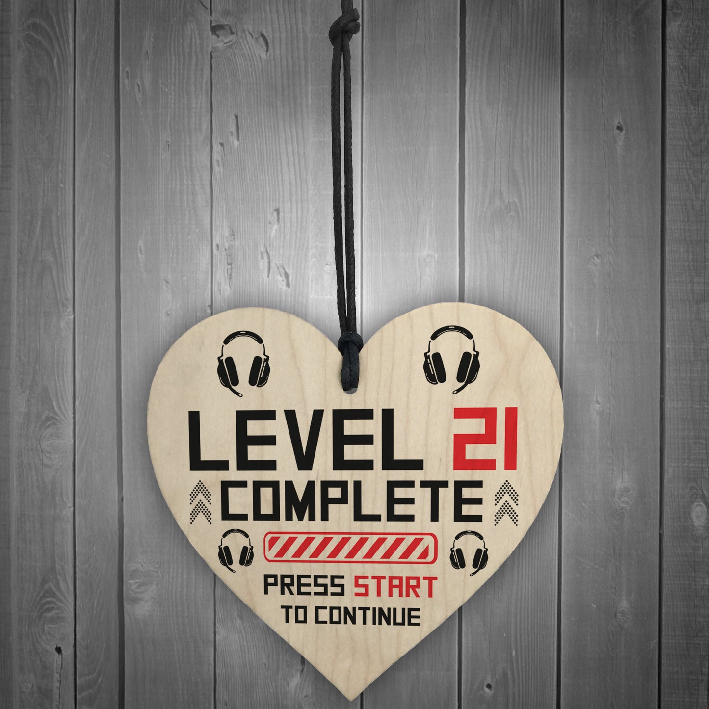 21st Birthday Gamer Gift Wood Heart Novelty 21st Birthday Gifts