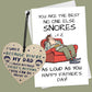 Funny Rude Fathers Day Card Gift For Dad Wood Heart Joke