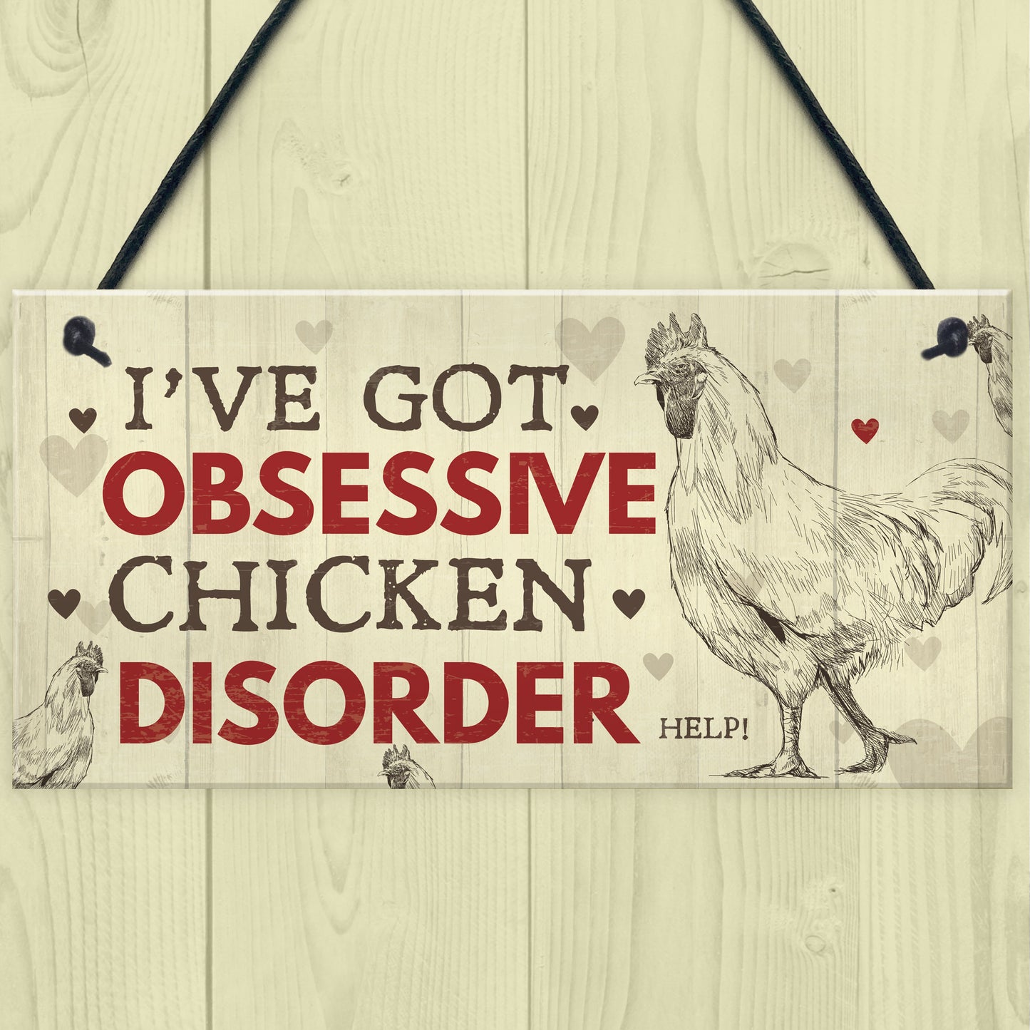 Novelty Chicken Sign Rooster Funny Chicken Coop Hen House Plaque