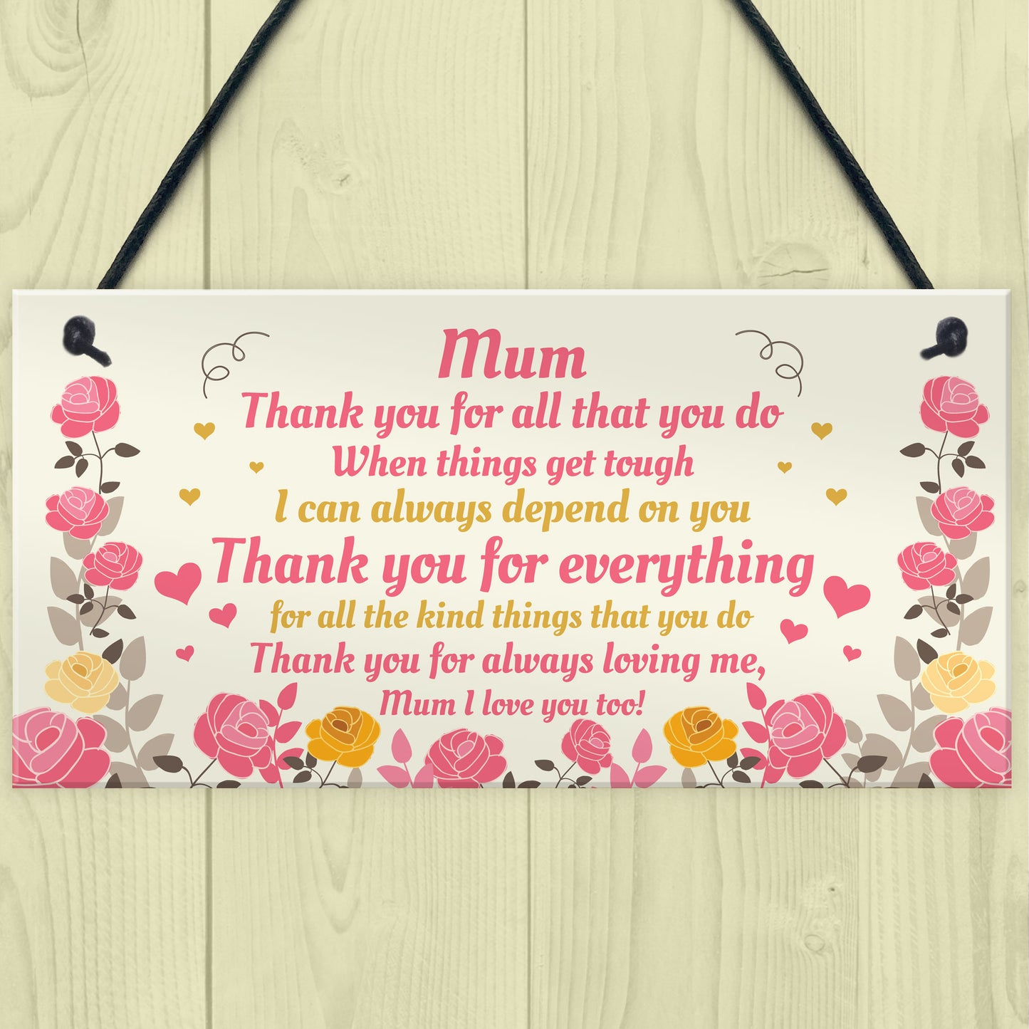 Special Mum Gift From Son Daughter Hanging Plaque Gift For Mum