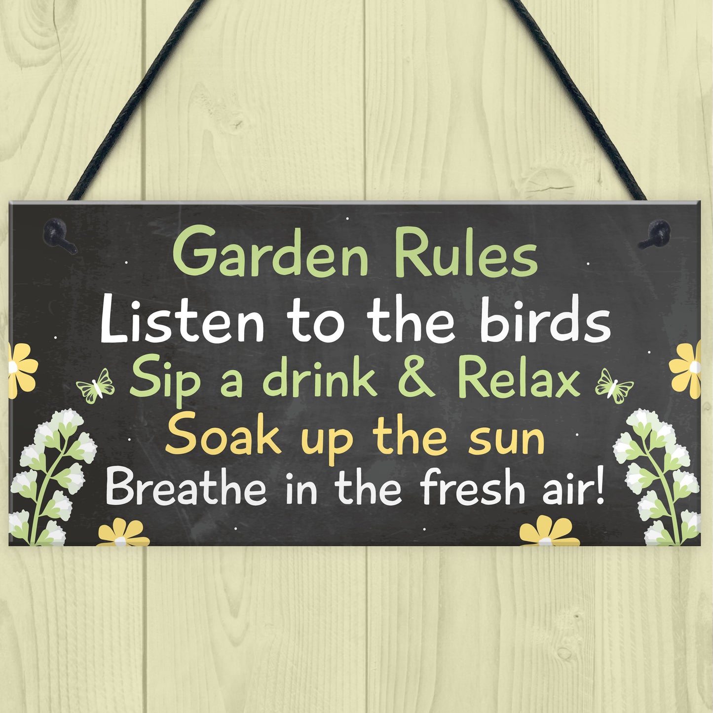 Novelty Garden Rules Hanging Plaque SummerHouse Sign Garden Shed