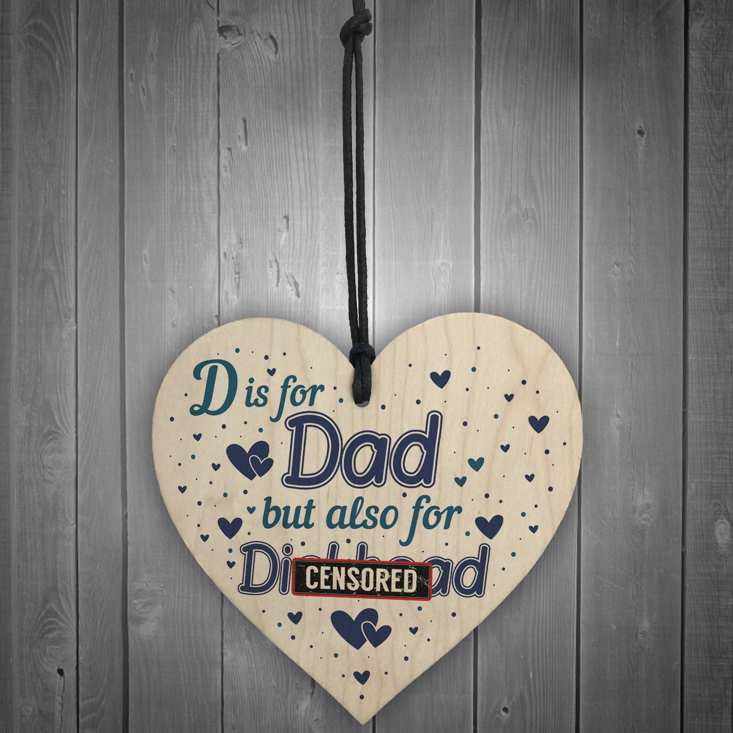 Funny Rude Gift For Dad Wood Heart Novelty Birthday Christmas
