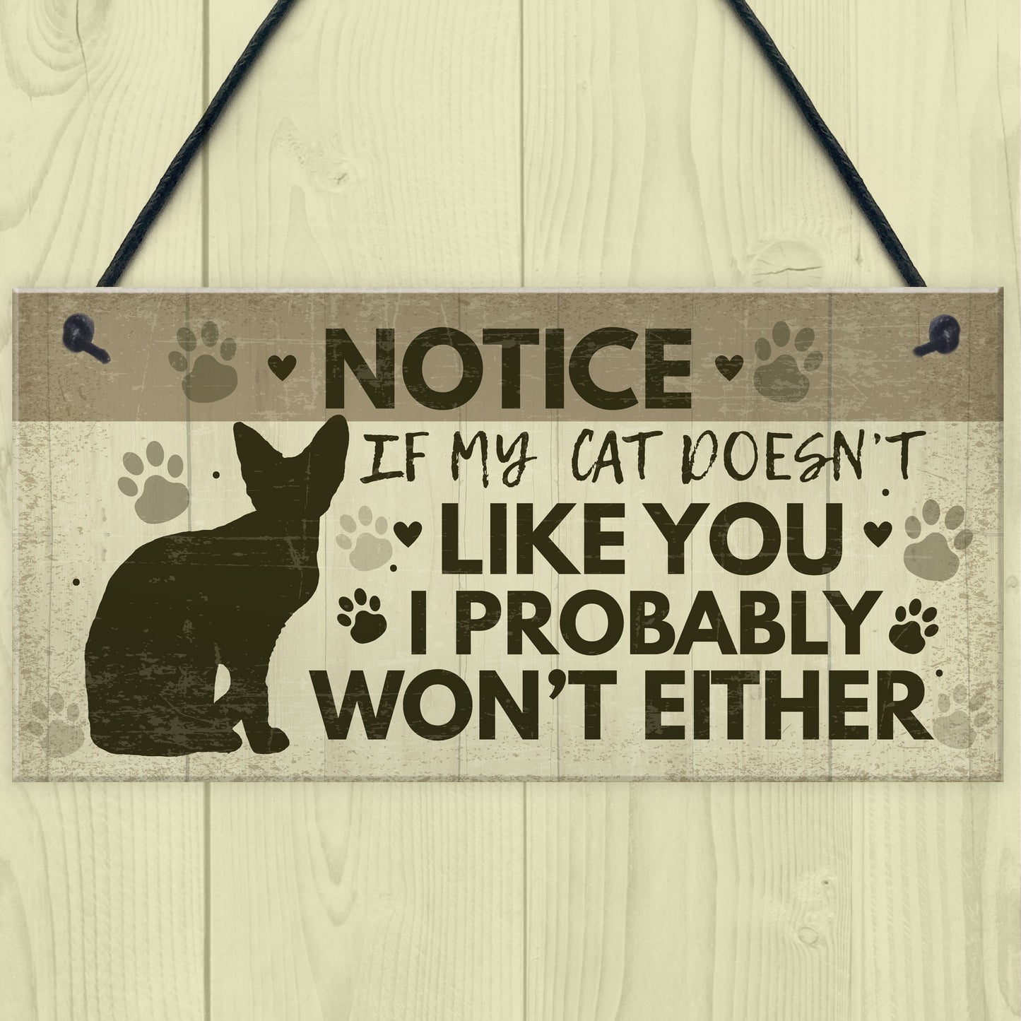 FUNNY Cat Sign For Home Hanging Plaque Funny Pet Sign For Cat