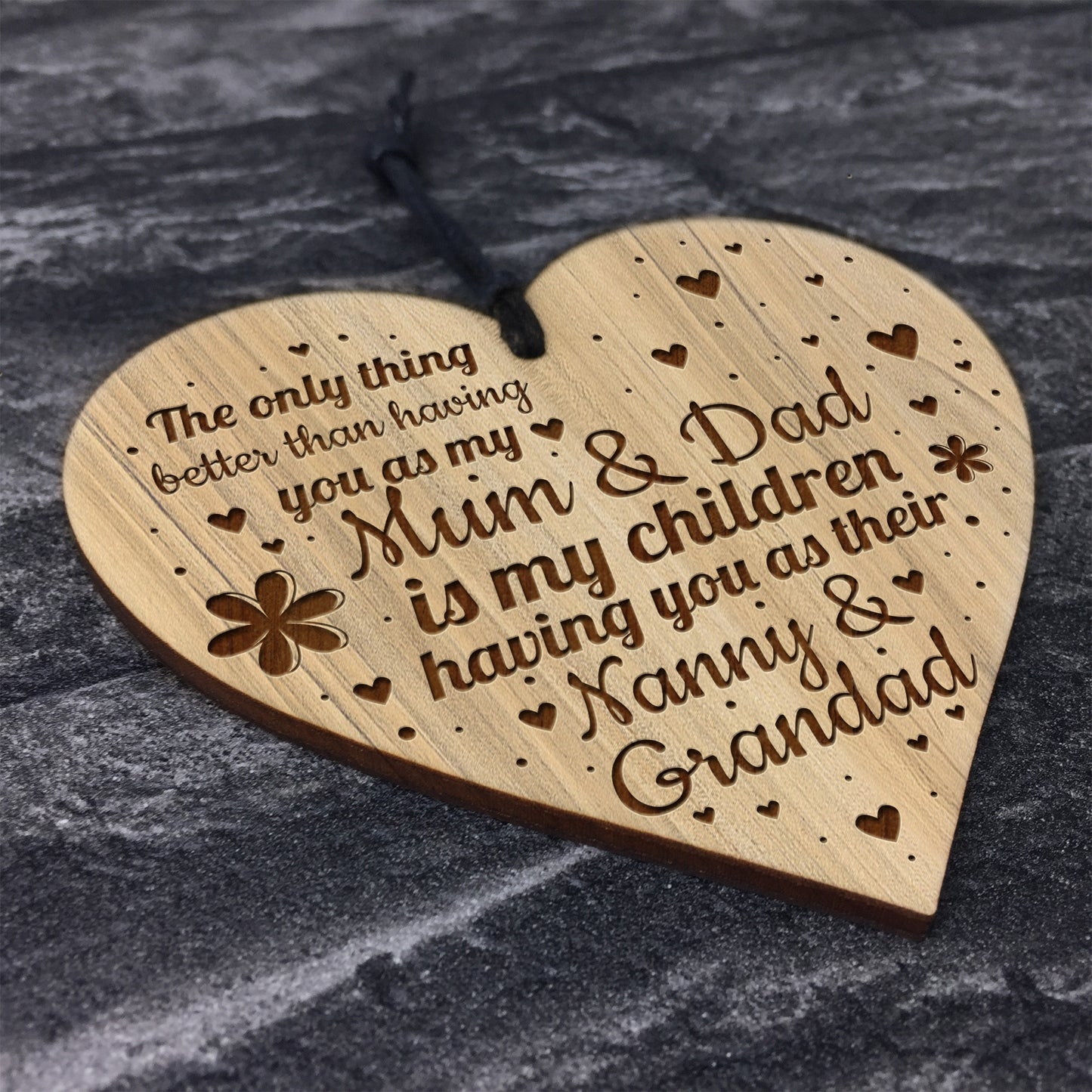 Mum And Dad Gift From Daughter Engraved Heart Christmas Gift