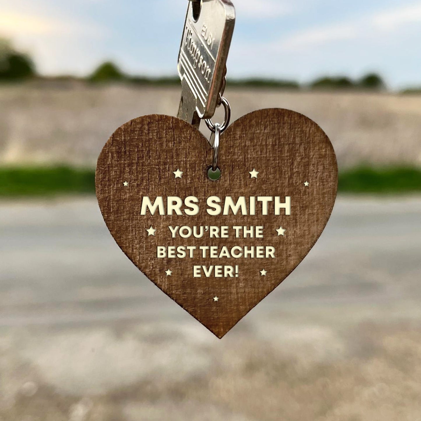 PERSONALISED Teacher Thank You Keyring Engraved Gifts