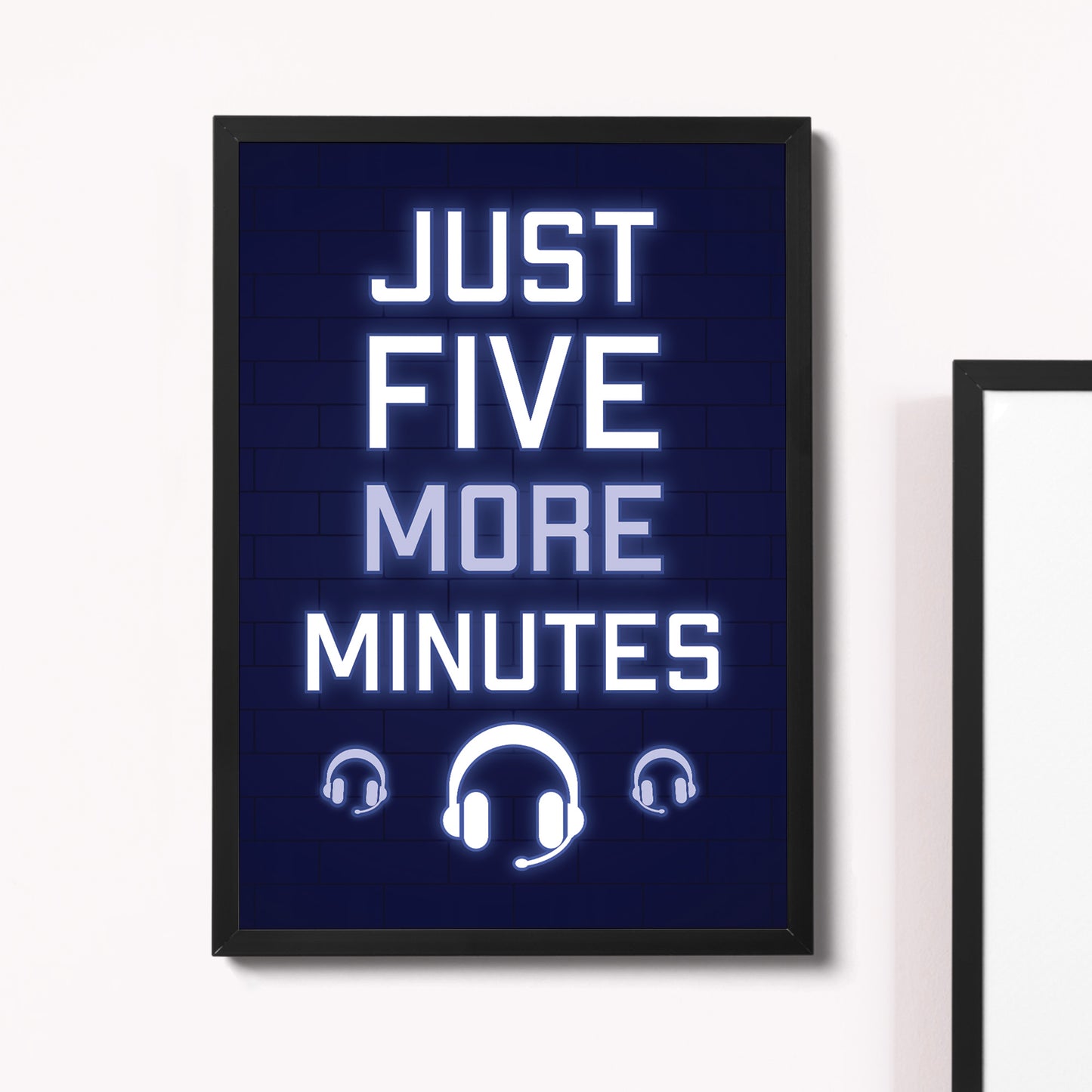 Blue Gaming Poster Framed Gift For Boys Bedroom Games Room