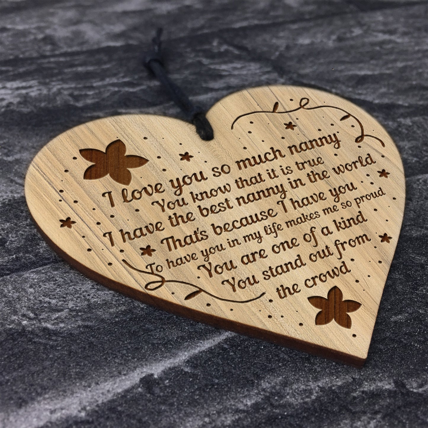 I Love You Nanny Gifts For Birthday Christmas Engraved Heart