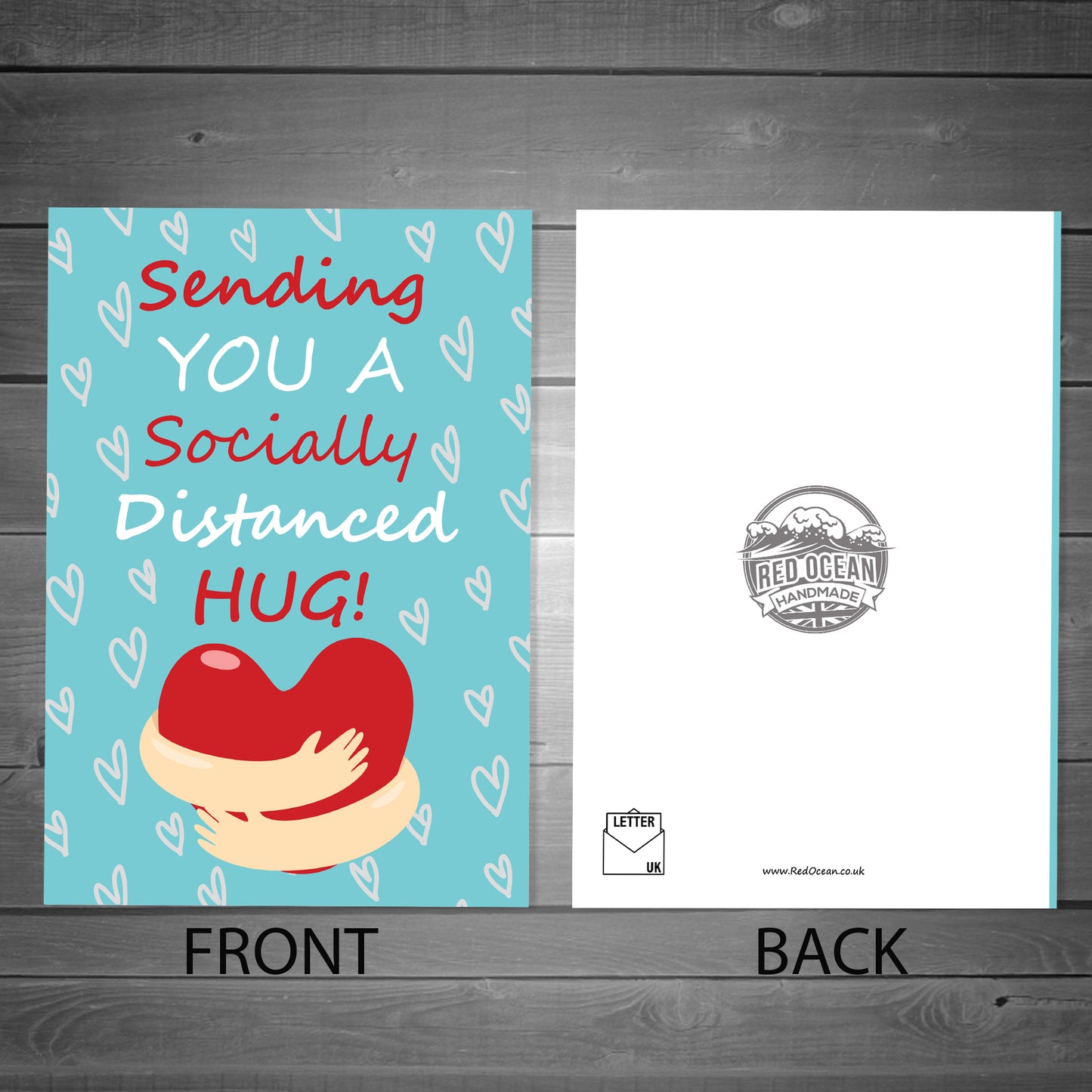 Socially Distanced Hug Card For Best Friend Nan Grandad Lockdown