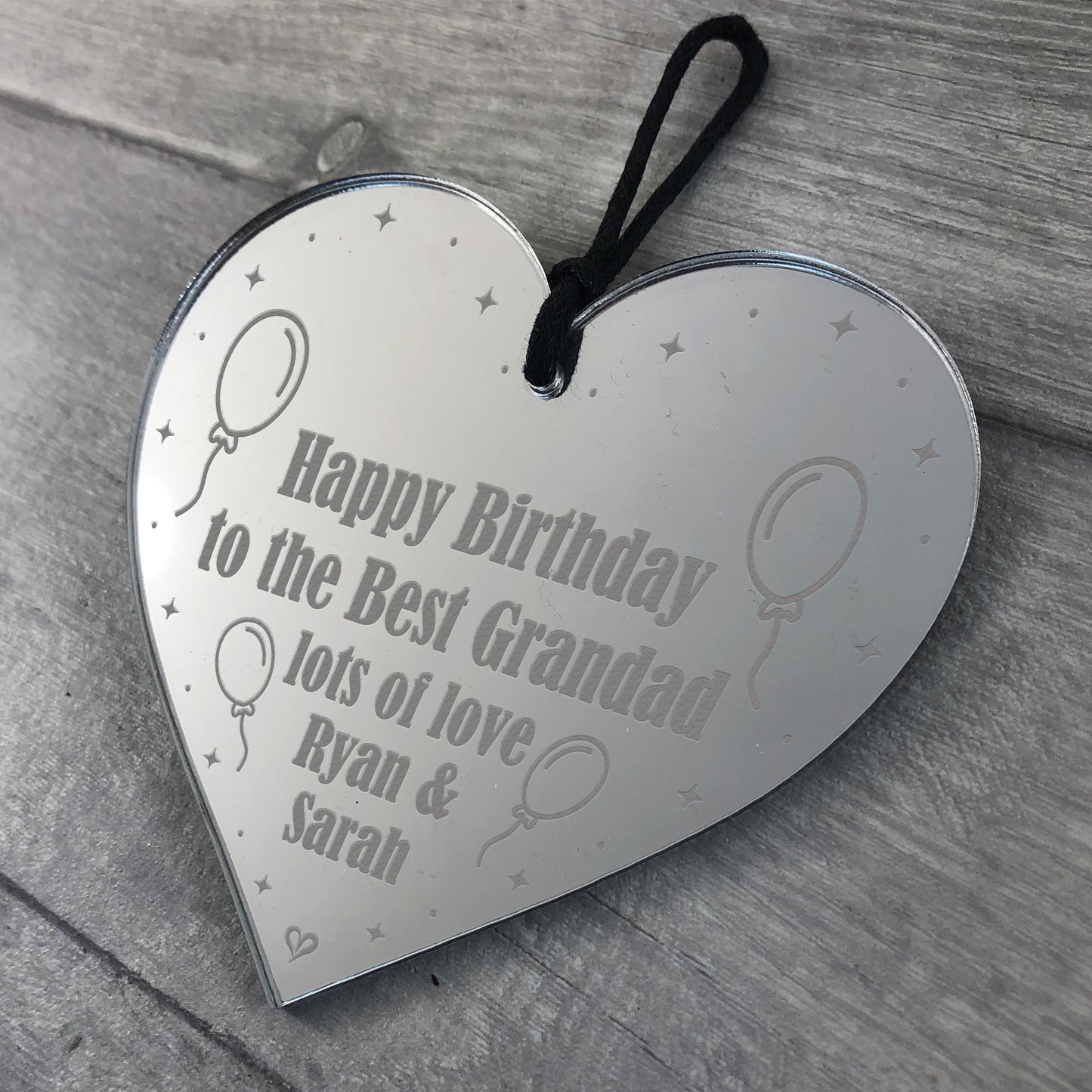 Best Grandad Birthday Gift Personalised Engraved Heart Gift