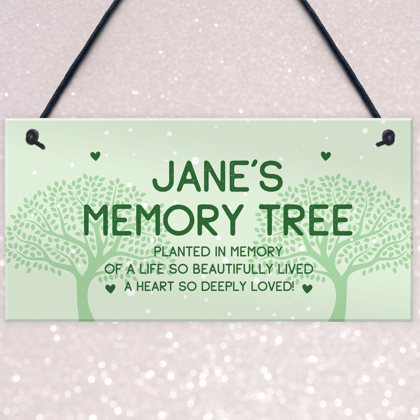 Memory Tree Plaque Hanging Personalised Mum Nan Auntie Memorial