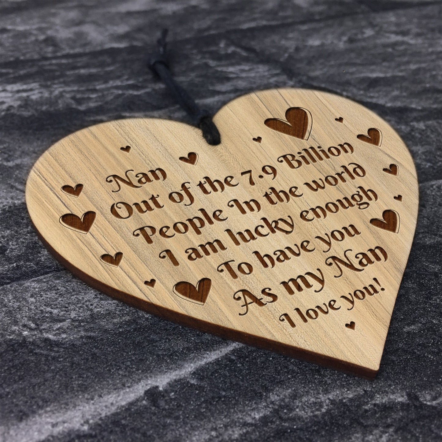 Birthday Christmas Gift For Nan Engraved Heart Gift For Her