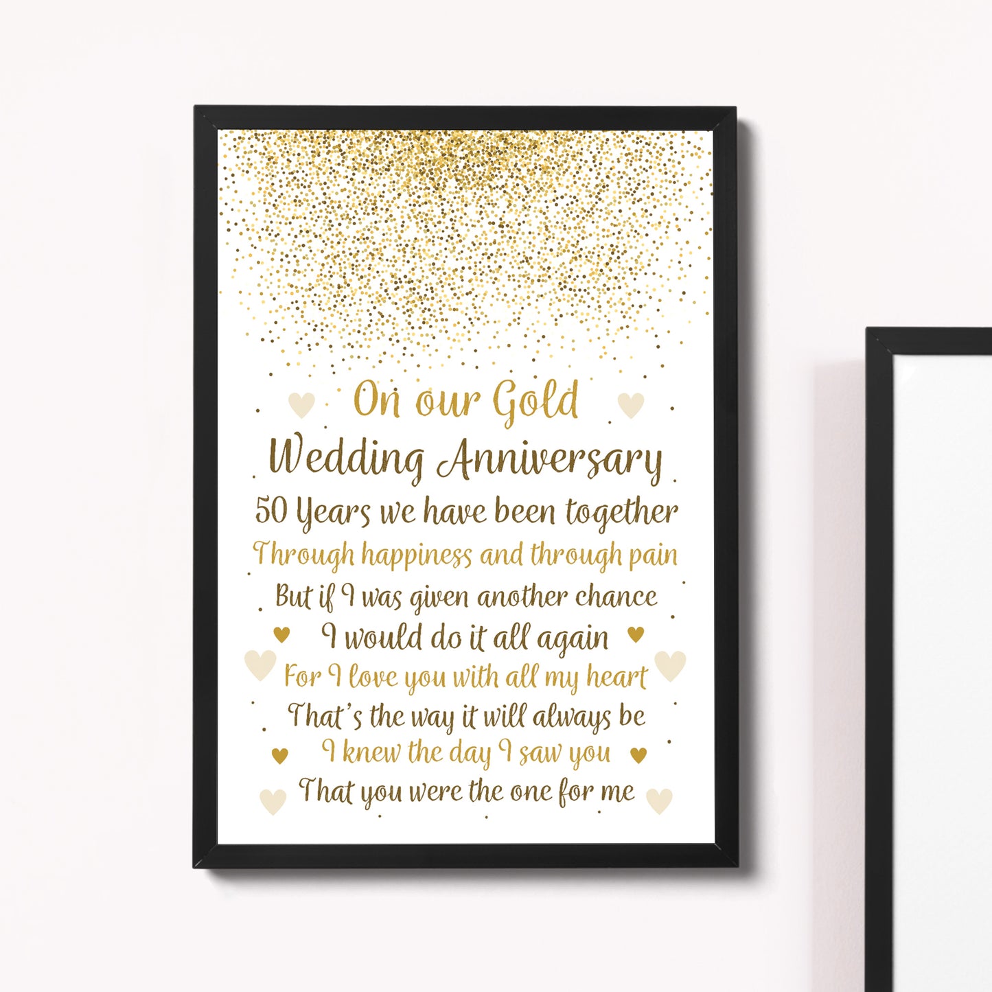 50th Wedding Anniversary Gift Framed Print Special 50th Gift
