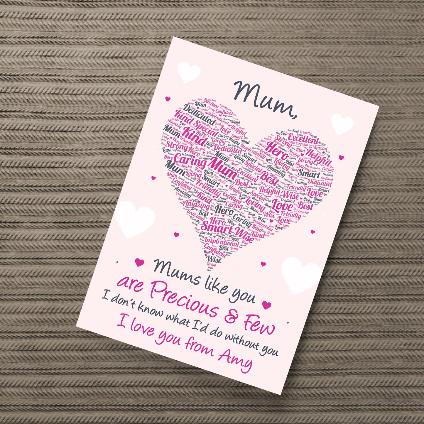 Mum Gift Poem Word Art Print Birthday Mothers Day Gift