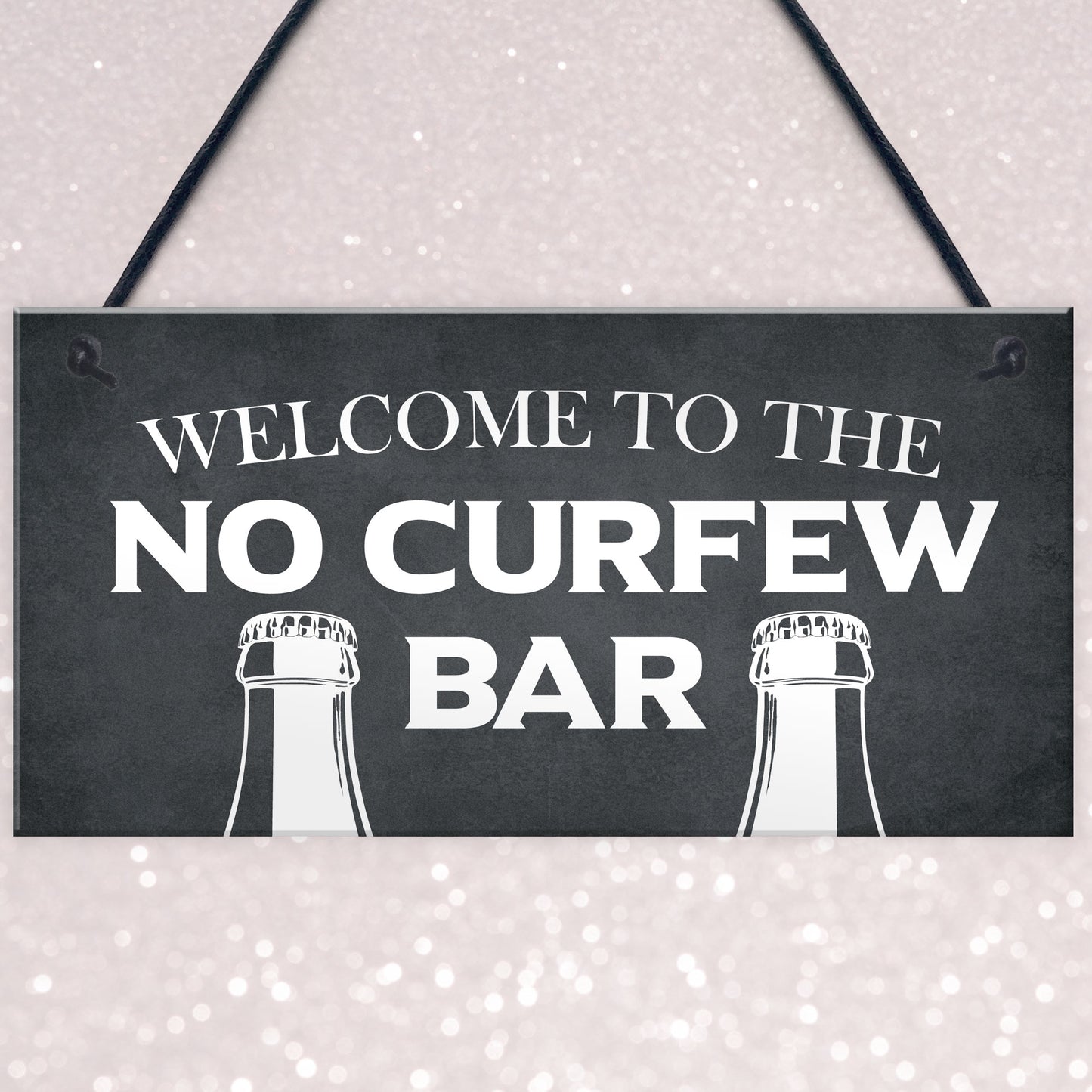 Home Bar Sign NO CURFEW BAR Funny Man Cave Bar Pub Sign