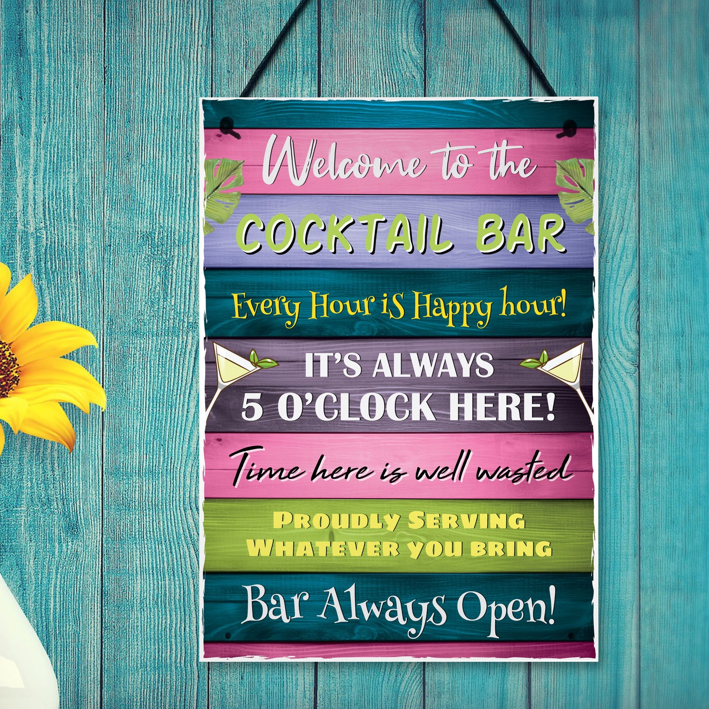 Cocktail Bar Welcome Plaque Bar Accessories Garden Bar Home