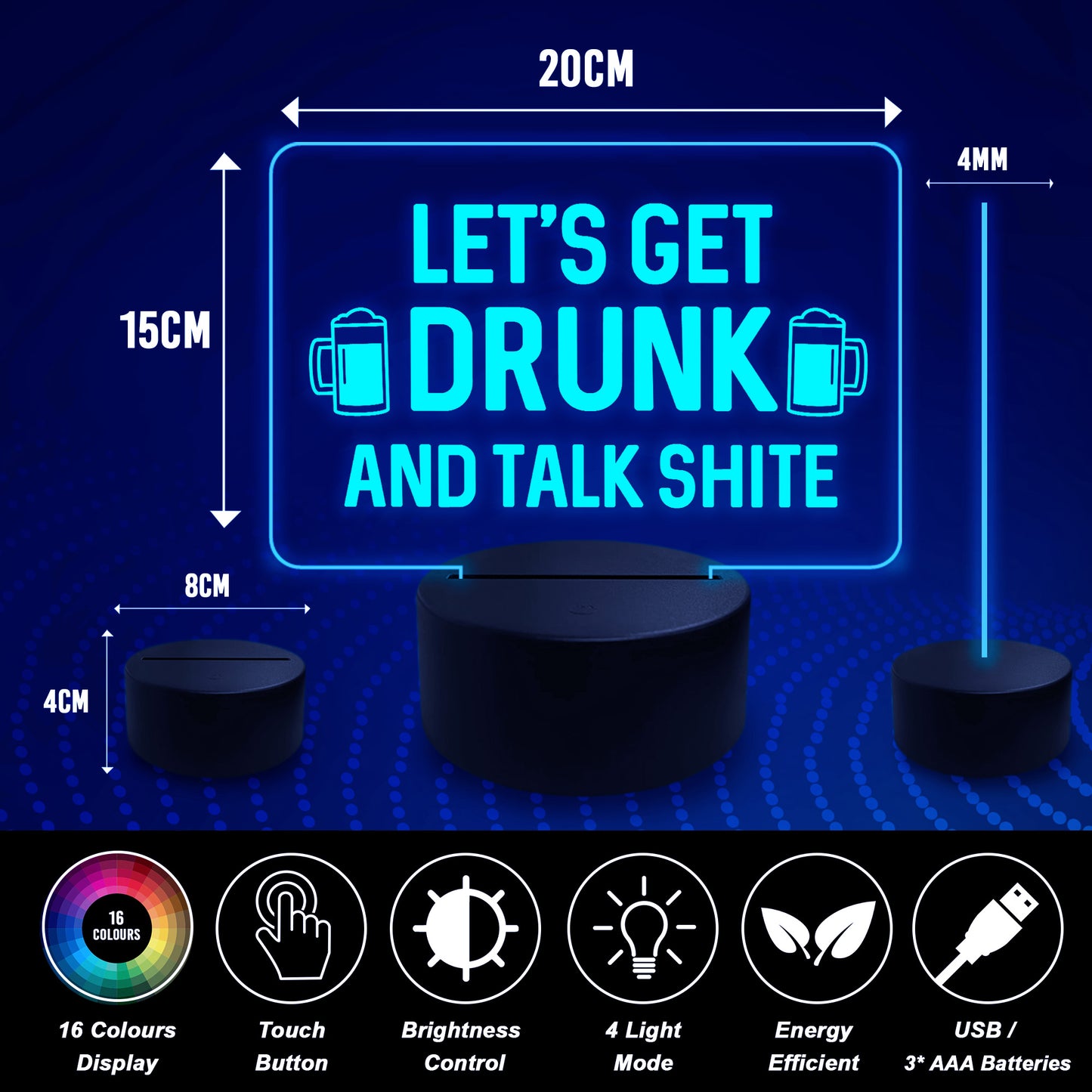 Funny Alcohol Sign Man Cave Home Bar Sign Bar Pub LED Neon Sign