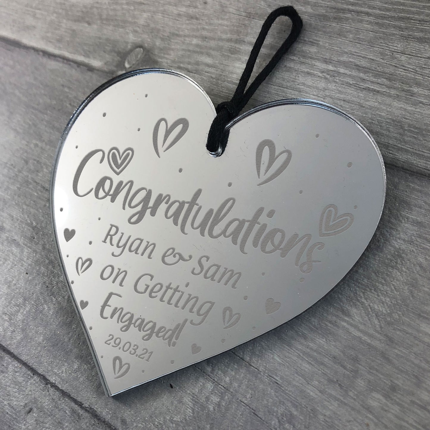 Congratulations On Getting Engaged Gift Personalised Heart