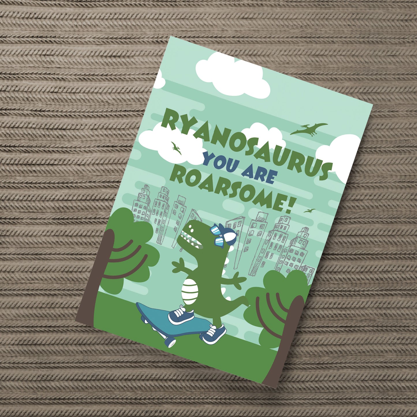 Personalised Sign For Boys Bedroom Dinosaur Print Decor Wall Art