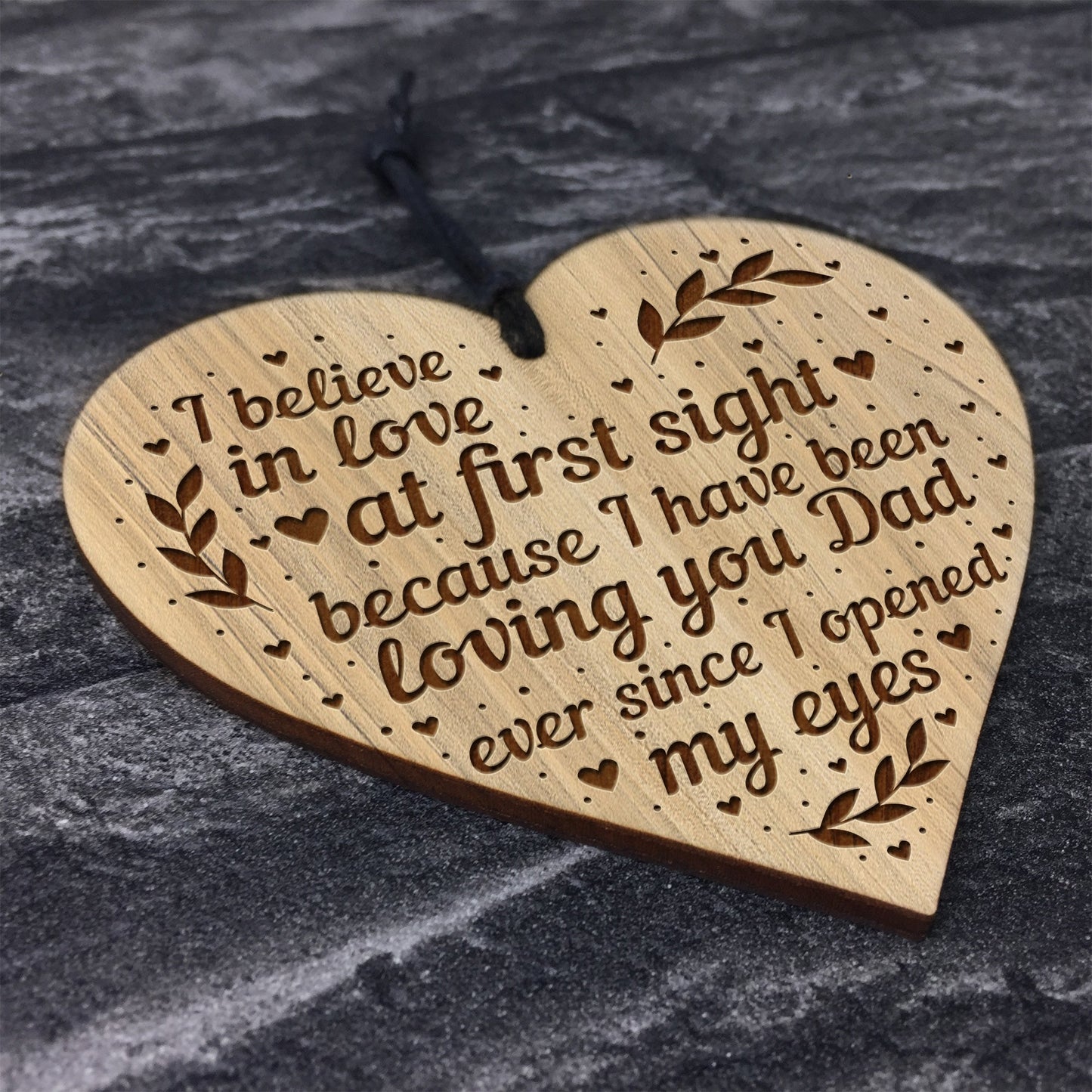 Cute New Dad Gift Engraved Heart Dad Birthday Christmas Gift