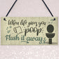 Bathroom Sign Shabby Chic Funny Poop Toilet Loo Door Sign Home