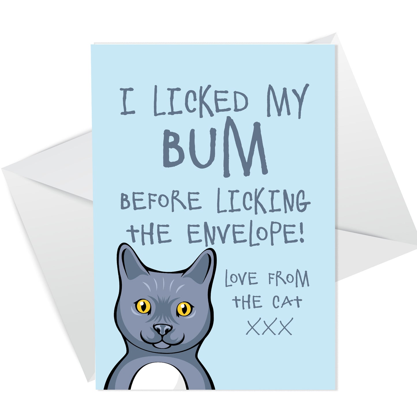 Funny Cat Birthday Card and Wooden Heart Birthday Gift From Cat