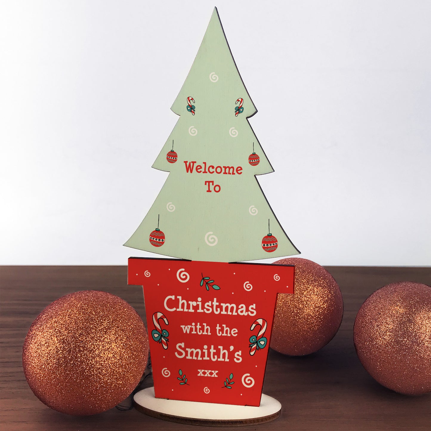Welcome To Christmas With The Any Surname Personalised Tree