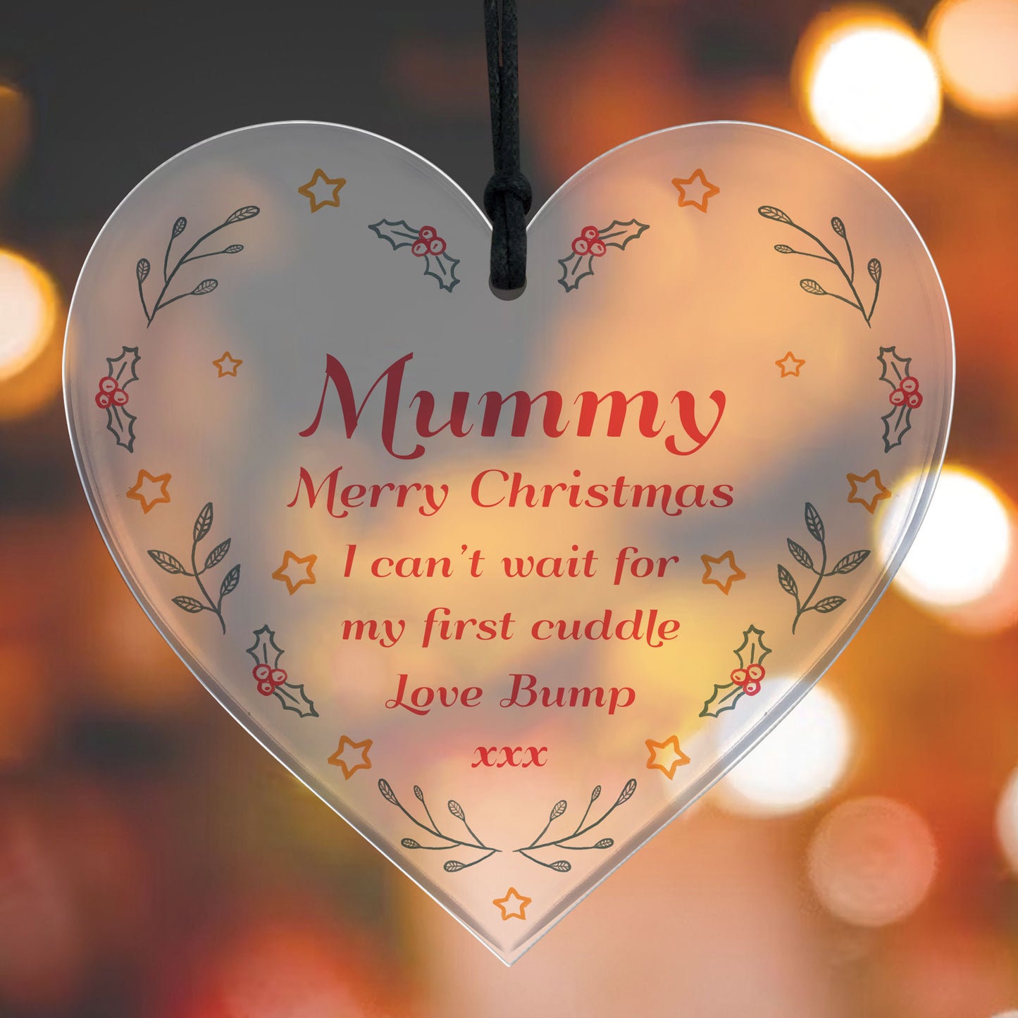 Bump Gift For Mummy Christmas Acrylic Heart Gifts For Mummy