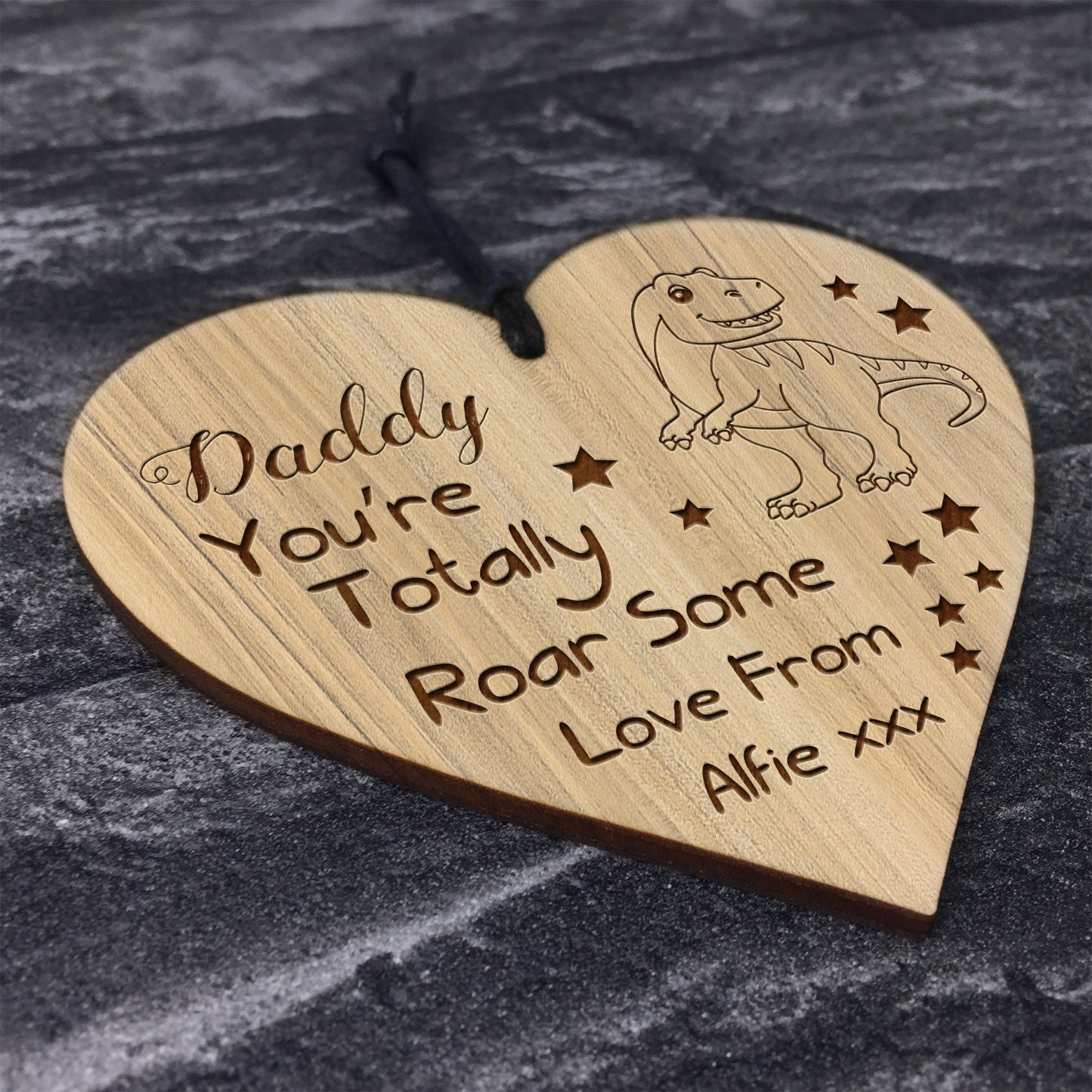 Daddy You Are Roarsome Engraved Heart Personalised Fathers Day