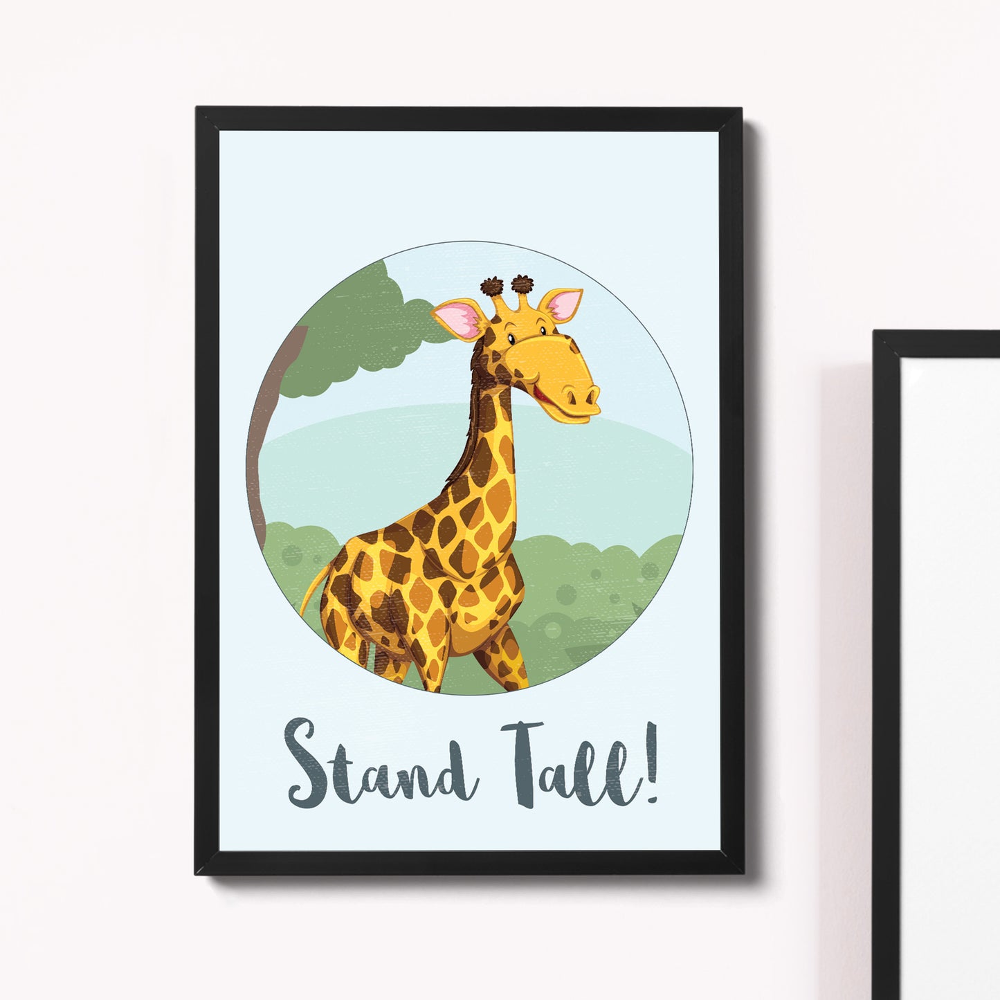 Animal Framed Nursery Prints / Giraffe Wall Art Pictures Nursery
